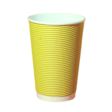 Стакан гофрований  жовтий 340мл (артикул: 062100033) купити в розділі «Паперові одноразові стаканчики».